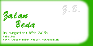 zalan beda business card